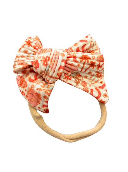 Coastal Cowgirl Hair Bow | Girls Tropical Western Bow with Alligator Clip