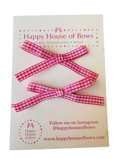 Gingham Mini Hair Bows & Headbands for Kids – Everyday Bow in 10 Colors