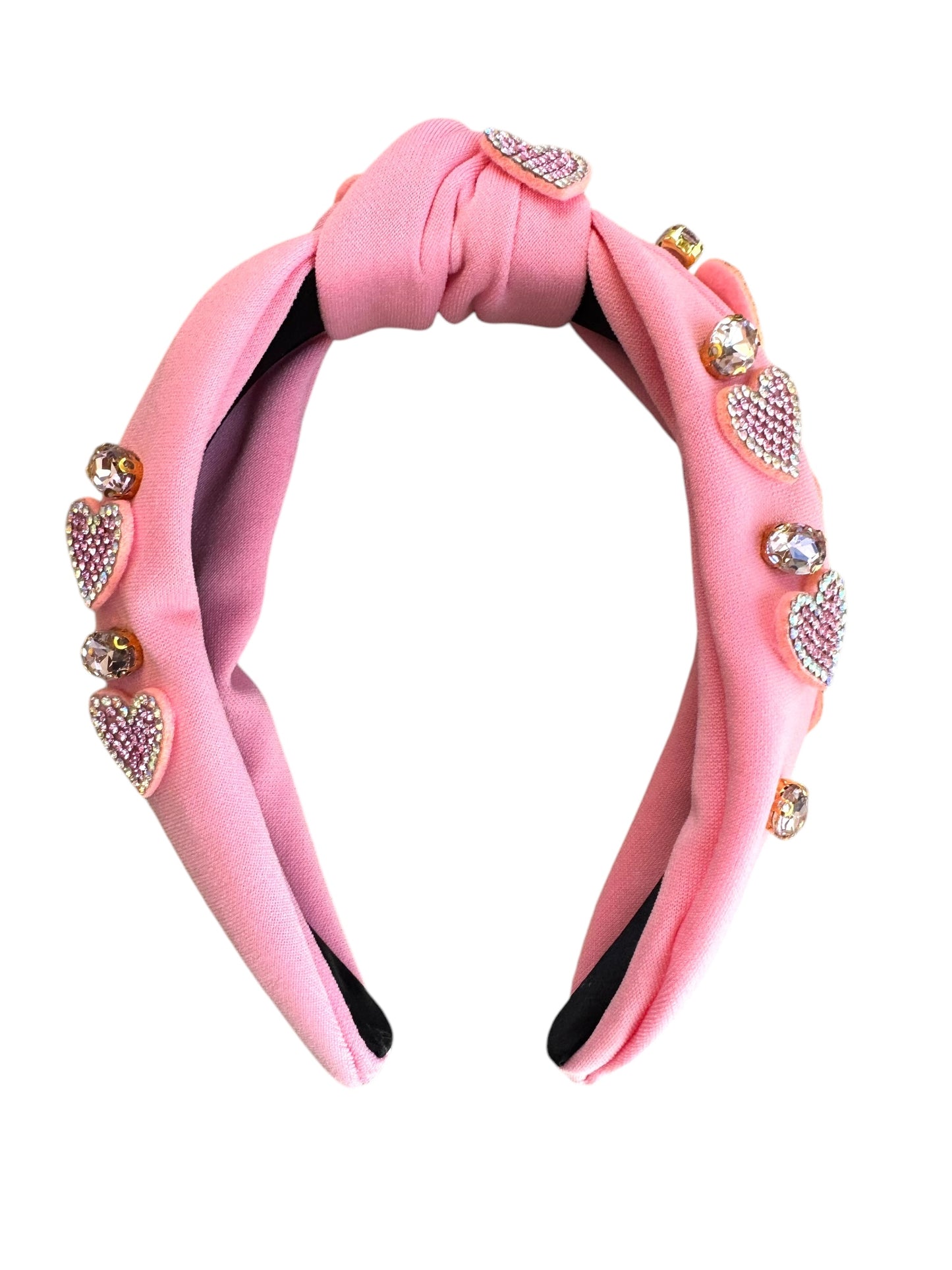 *Rhinestone Hearts Tie Knot Headband