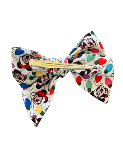 Christmas Mouse Lights Hair Bows