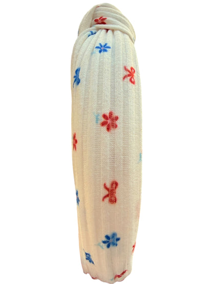 4th of July Bows & Flowers Headband – Patriotic Hair Accessory for Girls & Women