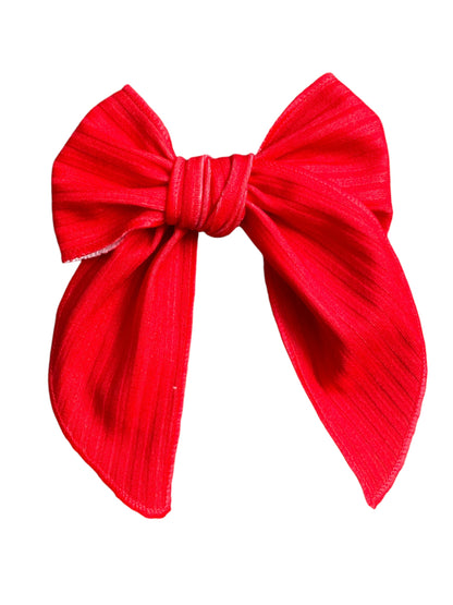 Red Fabric Hair Bows