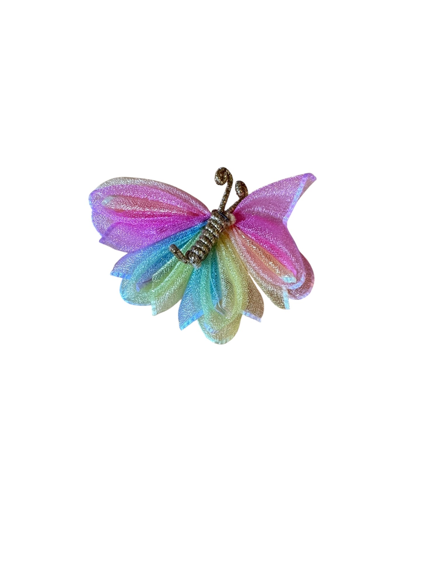 Pastel Butterfly Hair Clips for Girls | Tulle Butterfly Bow Clips | Single or Pigtail Set