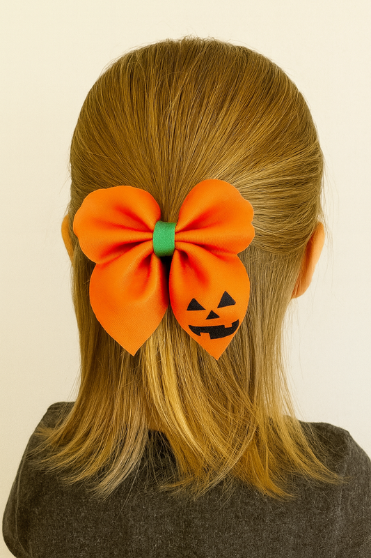 Pumpkin & Jack Bubble Hair Bow – Halloween Hair Bows for Girls & Toddlers