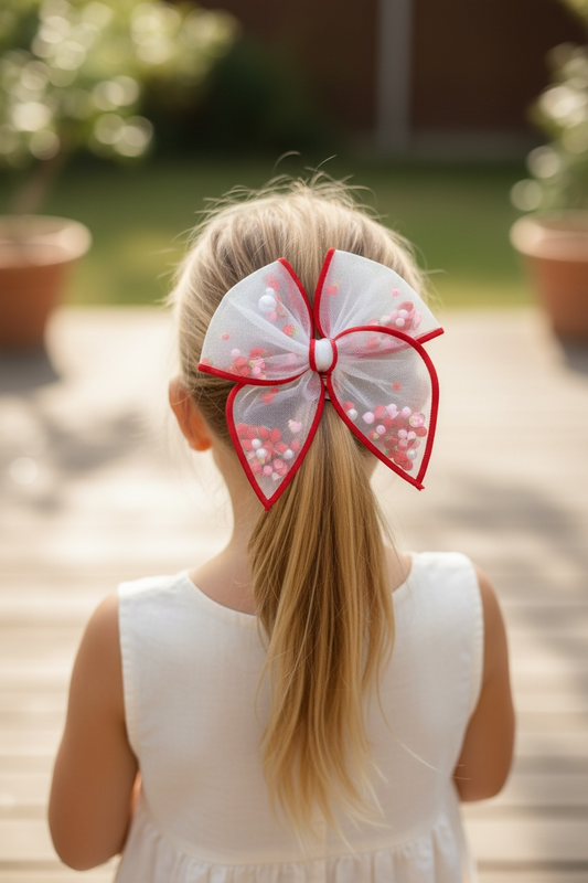 Red Strawberry Shaker Hair Bows