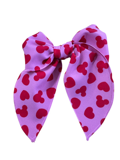 Pink & Red Valentine's Day Mouse Hair Bows
