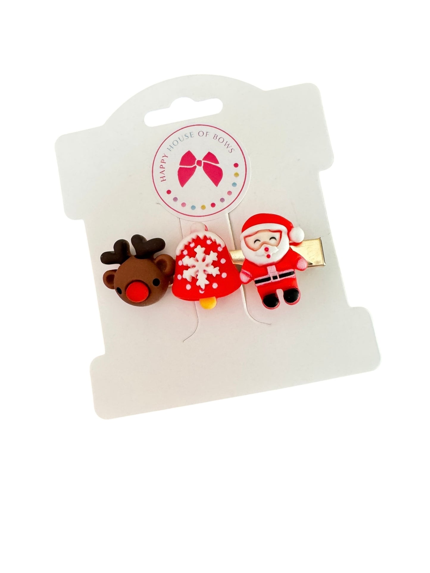Santa Clips - Christmas Hair Clip for Girls