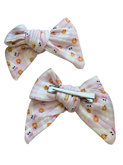 Pink Ghost with Hair Bow | Halloween Bows for Kids & Toddlers