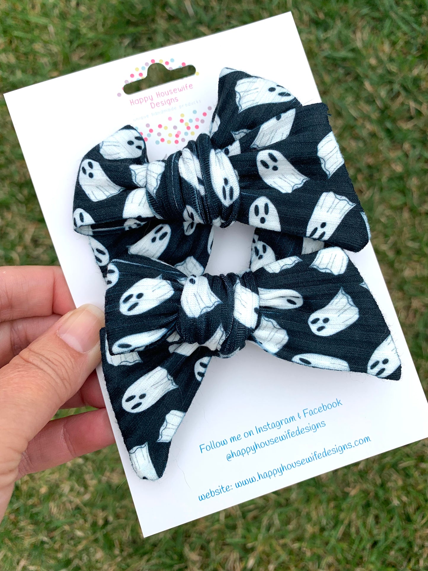 White Ghost Hair Bows