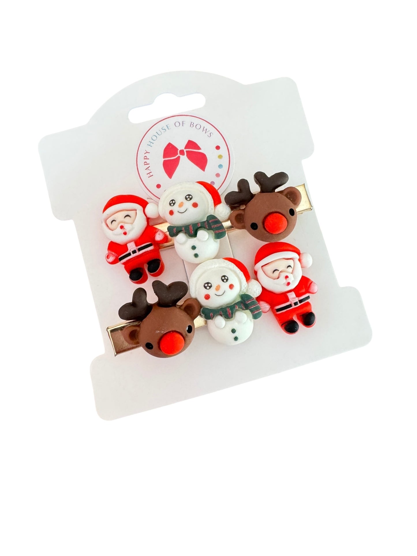 Santa Clips - Christmas Hair Clip for Girls