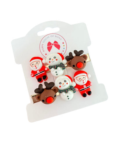 Santa Clips - Christmas Hair Clip for Girls
