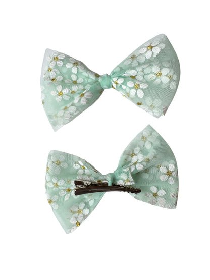 Daisy Tulle Hair Bows for Babies & Toddlers | Spring Flower Hair Accessories