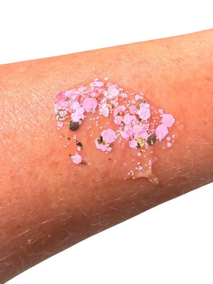 Pink & Gold Glitter Hair & Body Gel for Kids – Princess Hair Gel Festival & Party Glitter