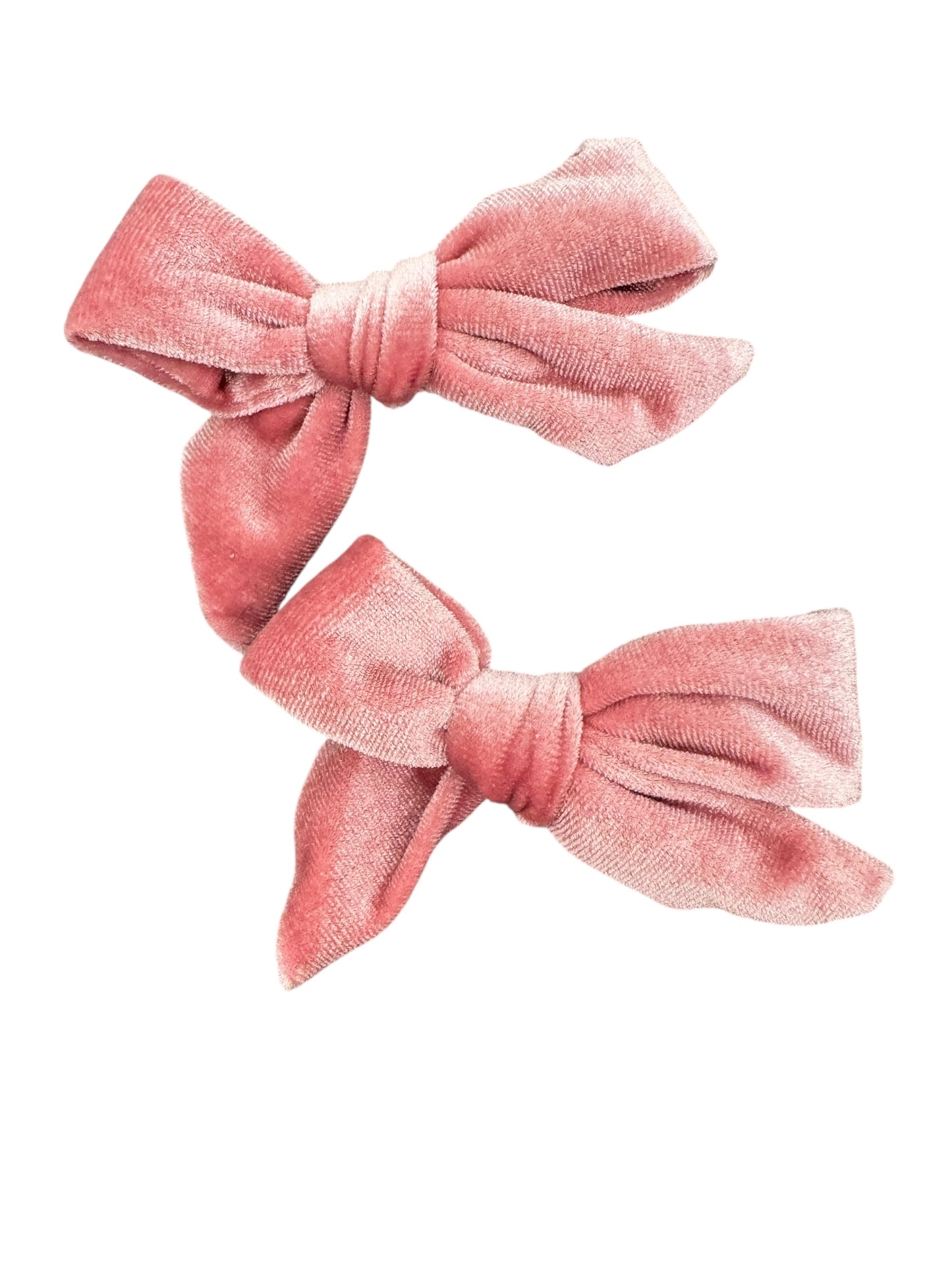 Mini Velvet Pigtail Sets - Matching Hair Bow Pairs