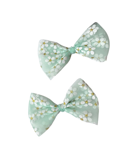 Daisy Tulle Hair Bows for Babies & Toddlers | Spring Flower Hair Accessories
