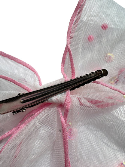 Pink Glitter Shaker Hair Bows - Confetti Bow for Girls