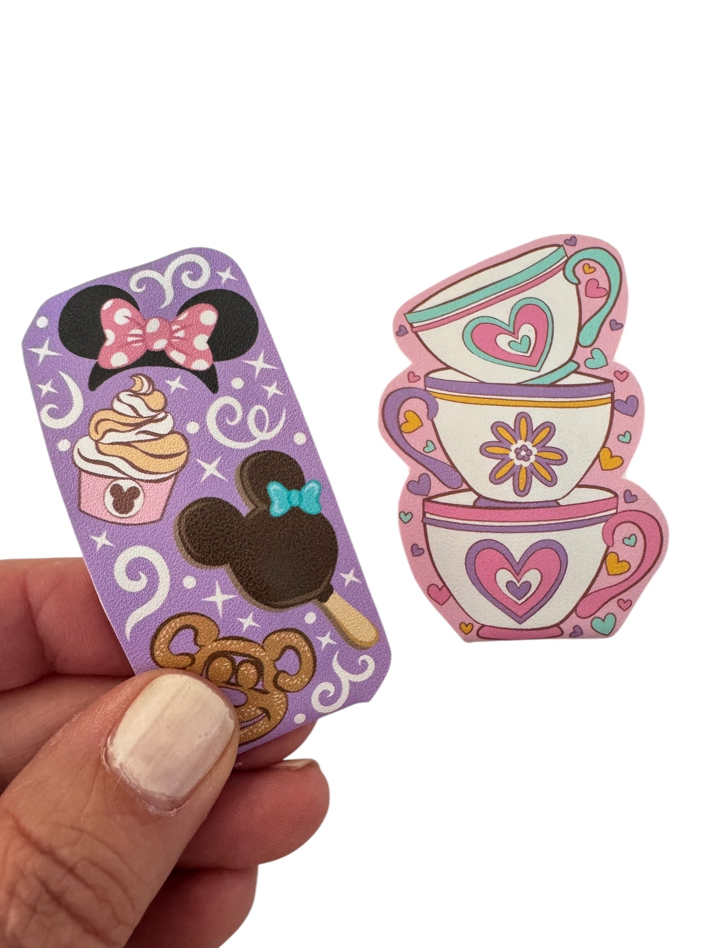Mouse Snacks or Teacups Snap Clips for Girls