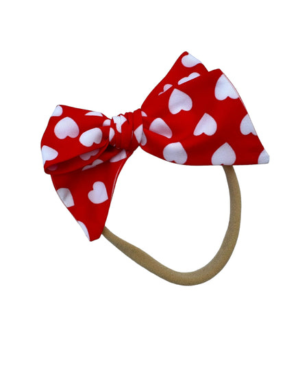 *Red and White Hearts Hair Bows