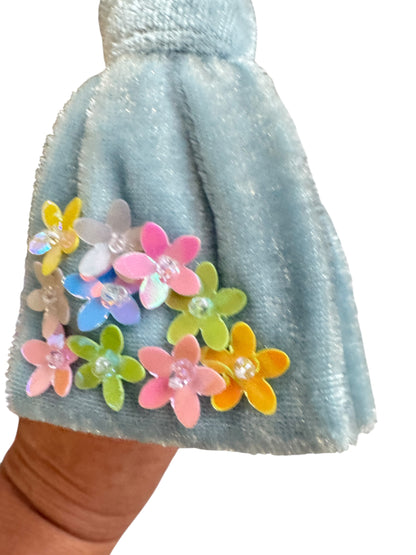 Velvet Bow Headband with Sequin Flowers - Girls & Women Hair Accessory