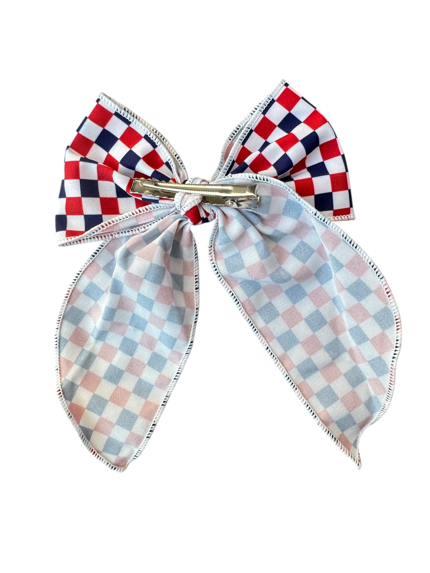 *Red & Blue Checkered Hair Bows