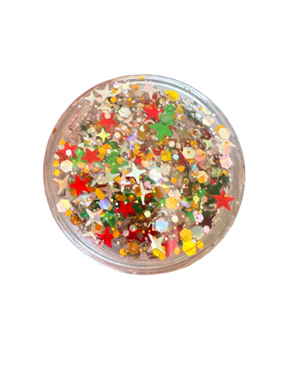 Glitter Hair & Body Gel for Kids – Red & Green Glitter | Holiday Party Glitter