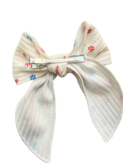 Patriotic Bows & Flowers Hair Bows for Girls & Babies | Alligator Clip or Nylon Headband | 4th of July