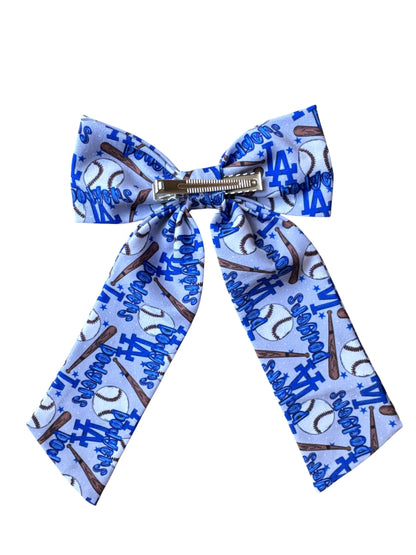 Dodger Baseball Hair Bows for Girls - Sports Bow with Alligator Clip for Game Day