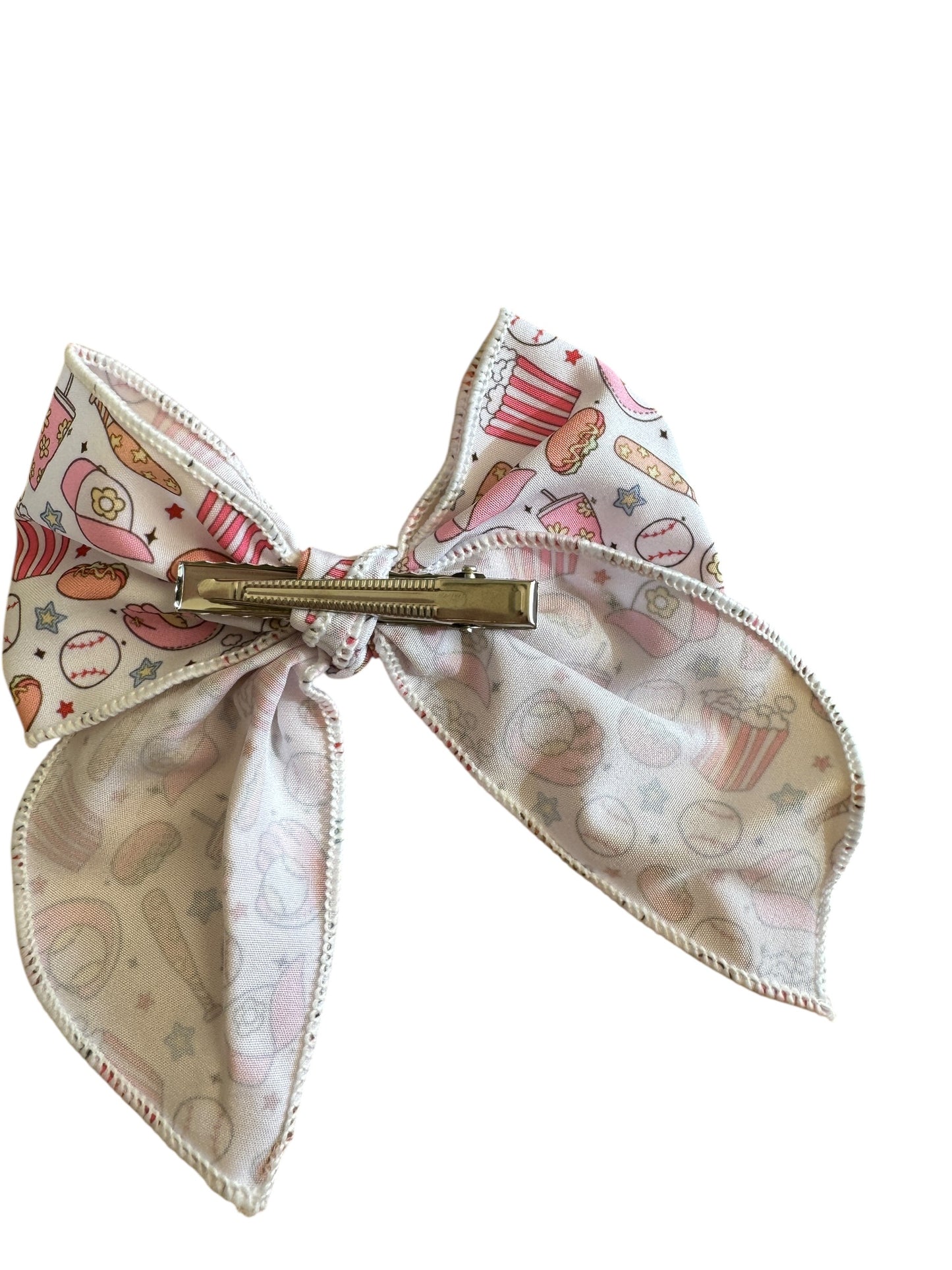Baseball Hair Bows for Girls - Pink Sports Bow with Alligator Clip for Game Day