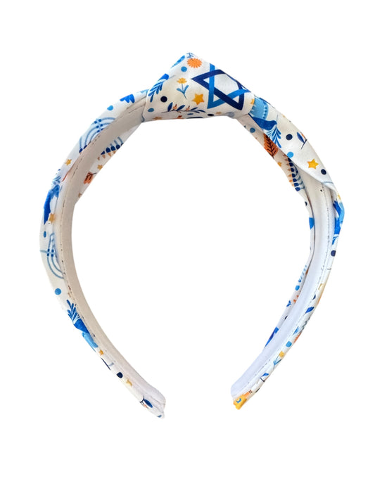Hanukkah Knotted Headbands - White Holiday Accessories