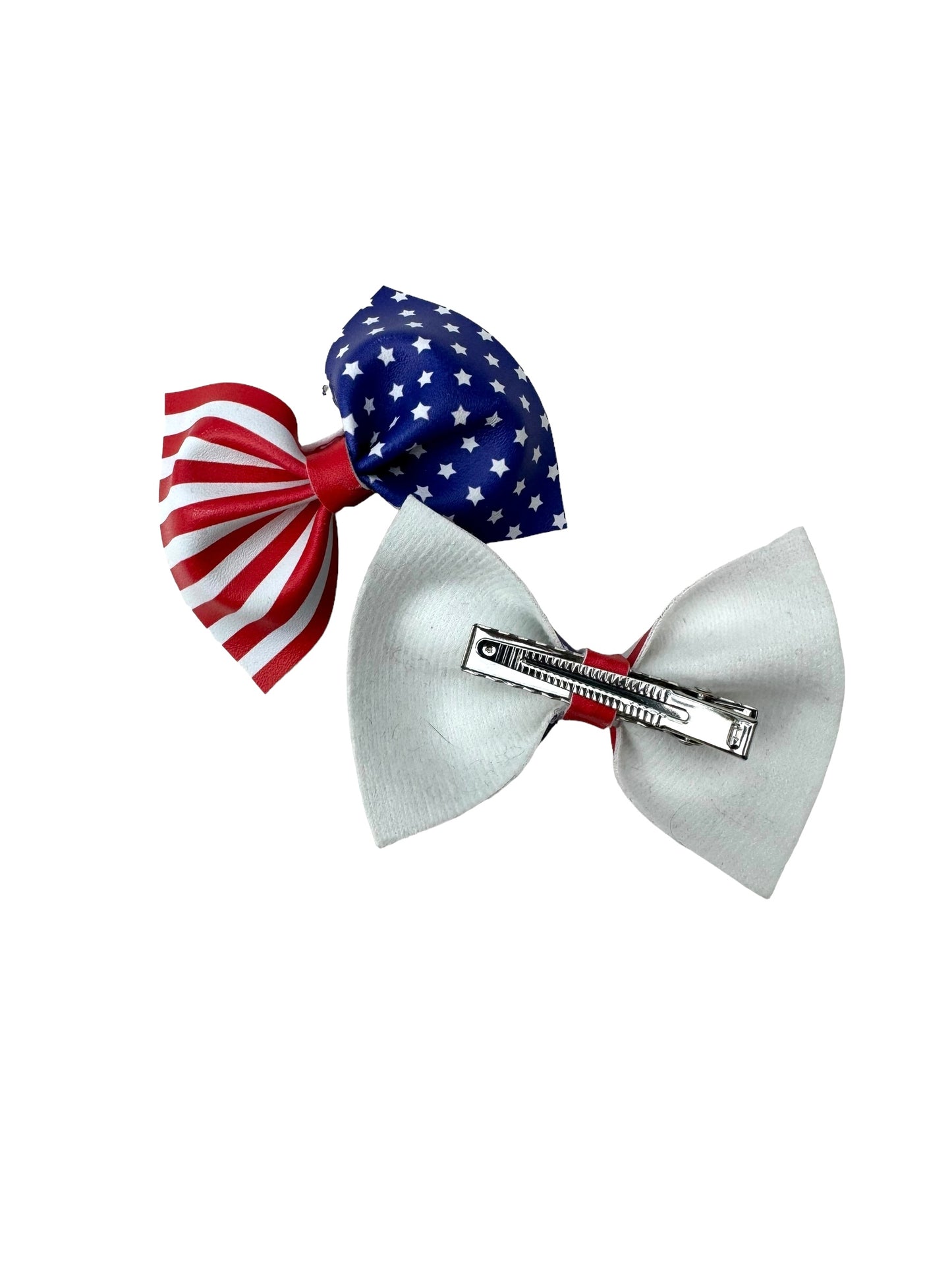 Stars and Stripes Faux Leather Bows