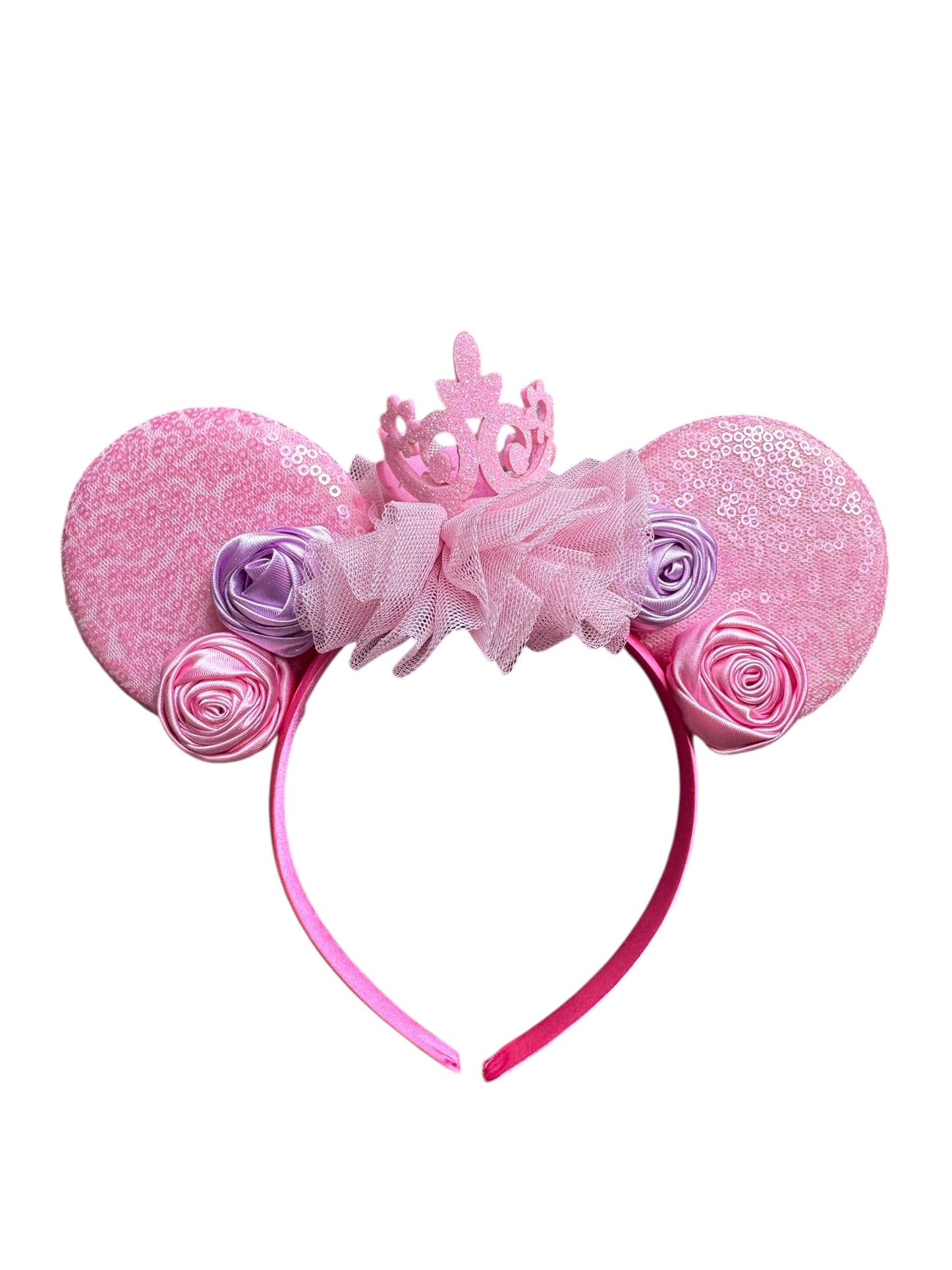 Pink and Purple Crown Princess Mouse Ear Headbands