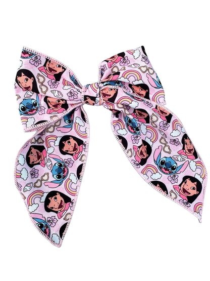 Pink Hawaiian Hair Bows for Girls