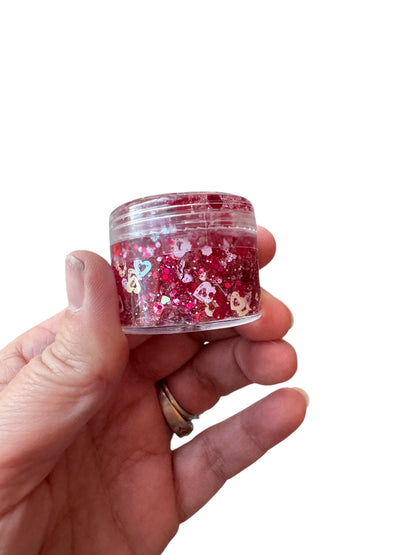 Red Hearts Glitter Hair & Body Gel for Kids