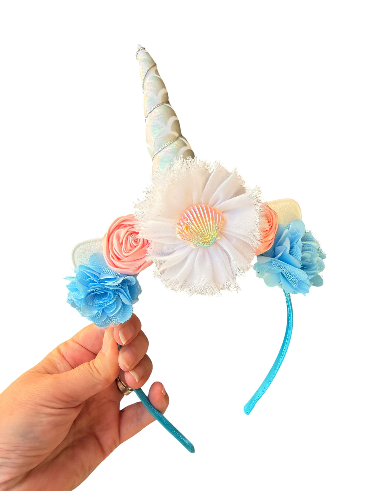 Seashell Mermaid Unicorn Headband for Girls | Unicorn Horn Kids Party Headband