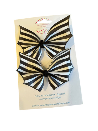 Striped Bats Hair Bows