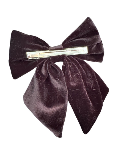 Velvet Holiday Hair Bows - Sailor Bows with Alligator Clip