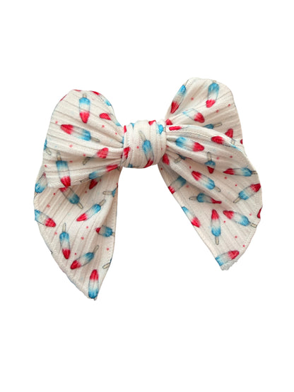 4th of July Rocket Pop Hair Bow – Patriotic Popsicle Bow Clip for Girls