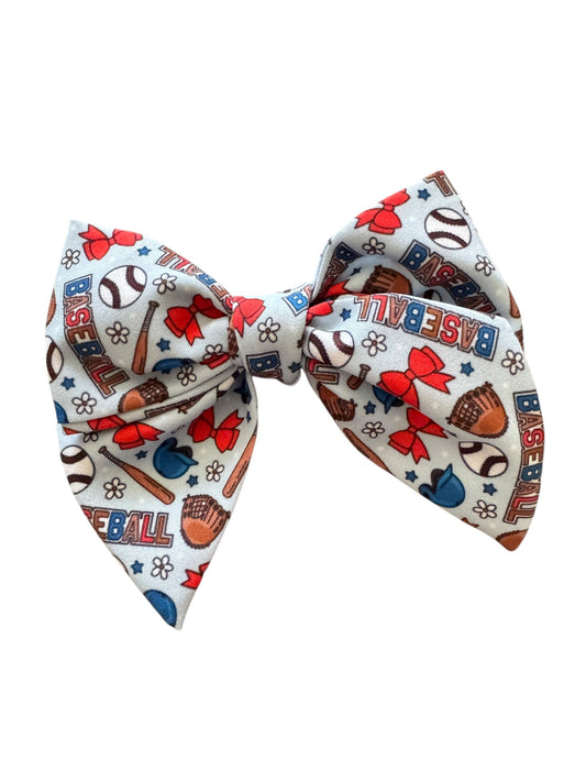 Baseballs & Bows Hair Bow Clip – Game Day Hair Accessory for Girls & Women