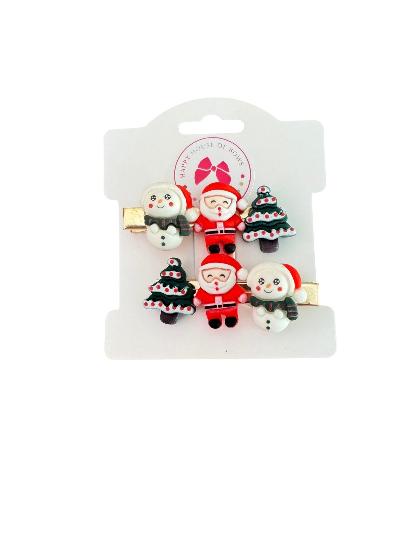 Santa Clips - Christmas Hair Clip for Girls