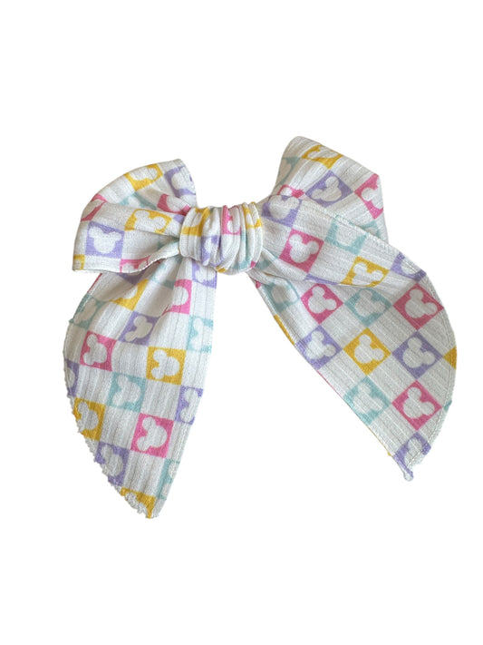 *Checkered Mouse Hair Bows