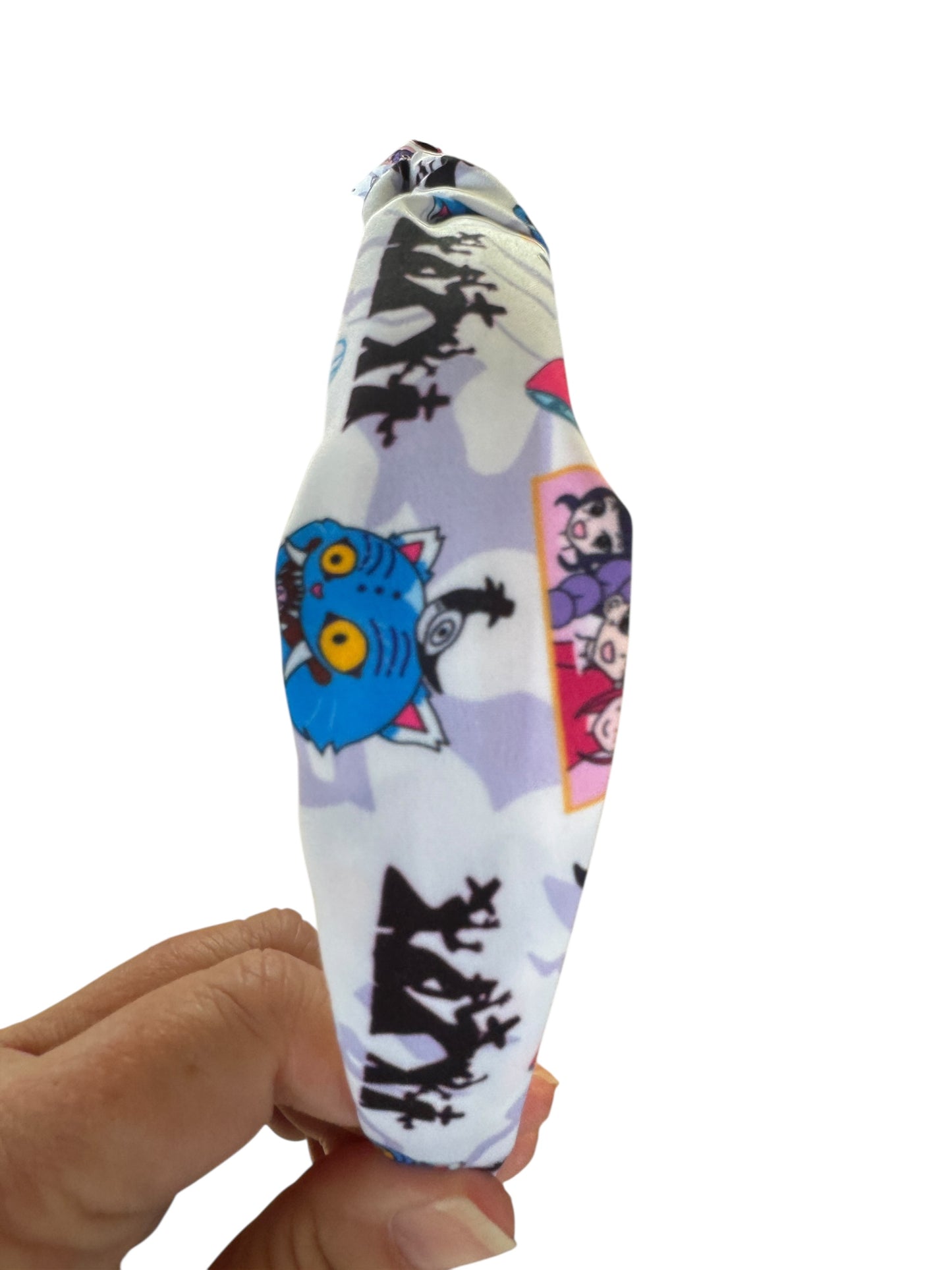 White K-Pop Ramen Headbands for Little Girls