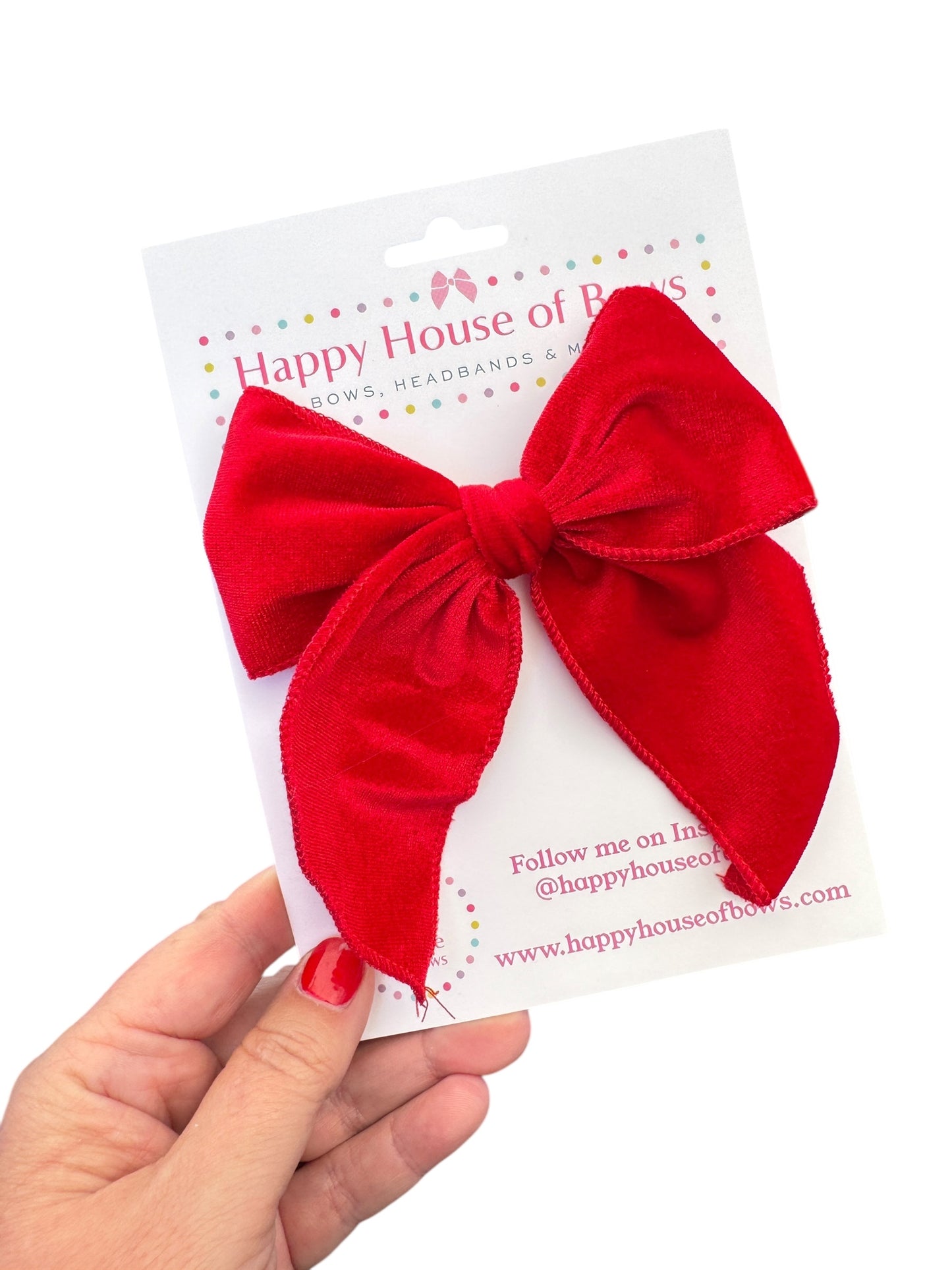 Velvet Holiday Hair Bows - Christmas Bows with Alligator Clip in Red, Green, or Pink