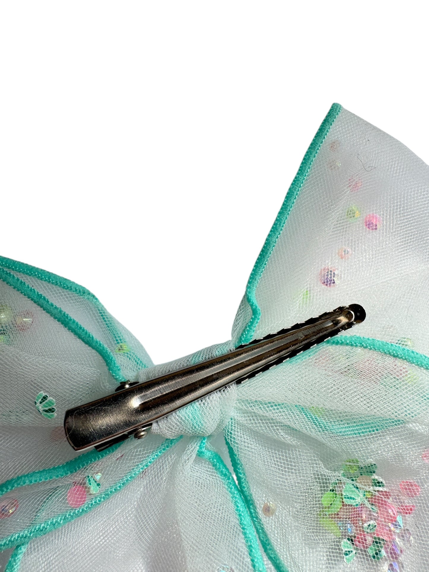 Seashell Shaker Hair Bows - Ocean Glitter Bow for Girls