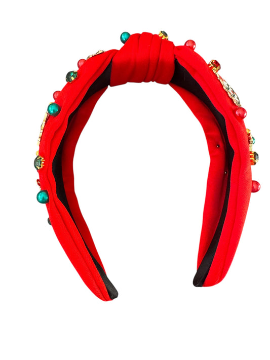 Rhinestone Christmas Tree Holiday Headband - Festive Holiday Hair Accessories for Girls & Women