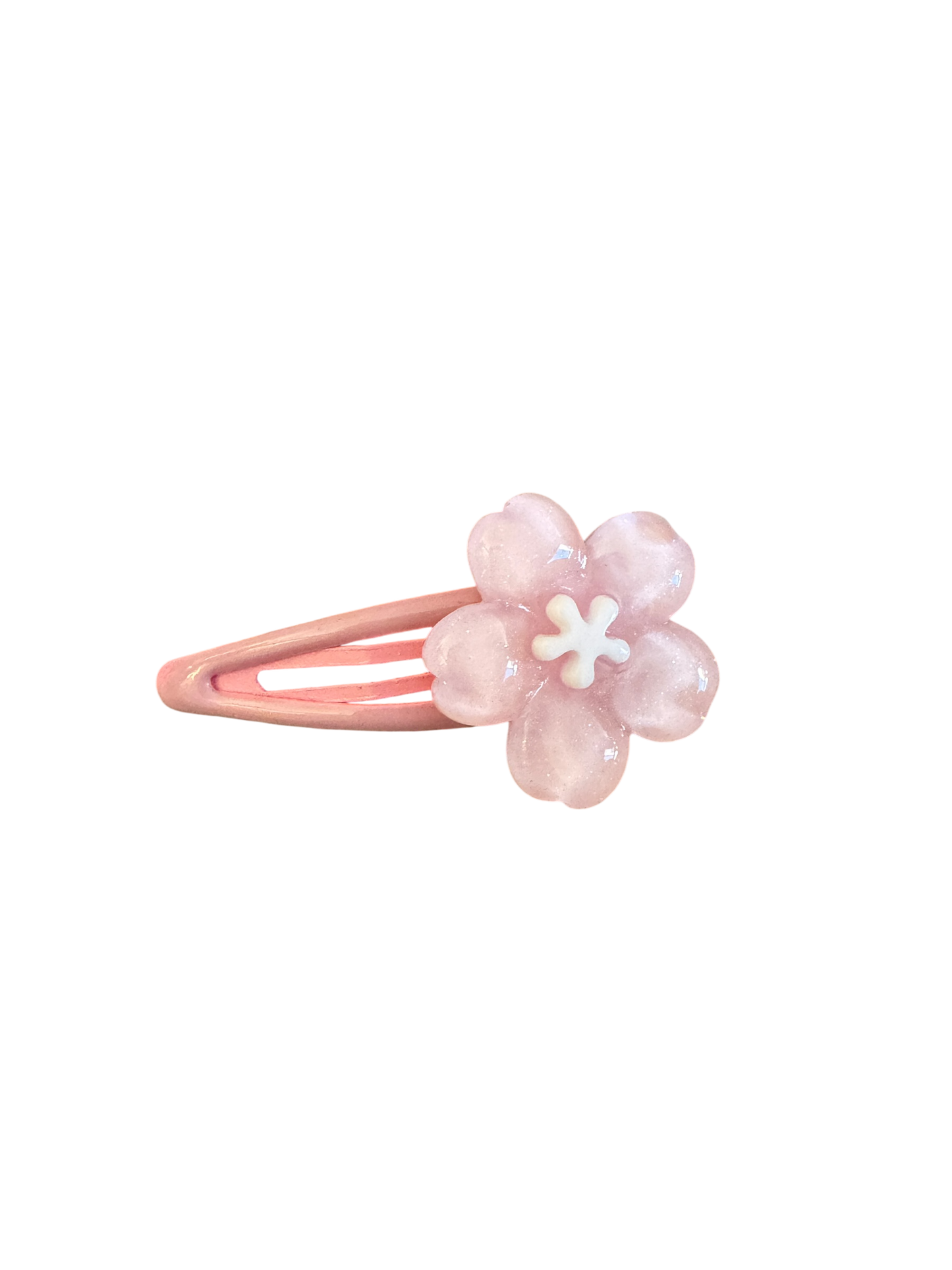 Pink Flower Hair Clips for Toddlers - Baby Girl Snap Clips for Spring