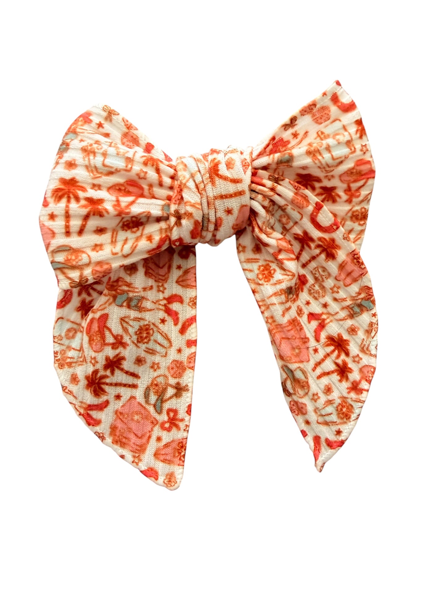 Coastal Cowgirl Hair Bow | Girls Tropical Western Bow with Alligator Clip