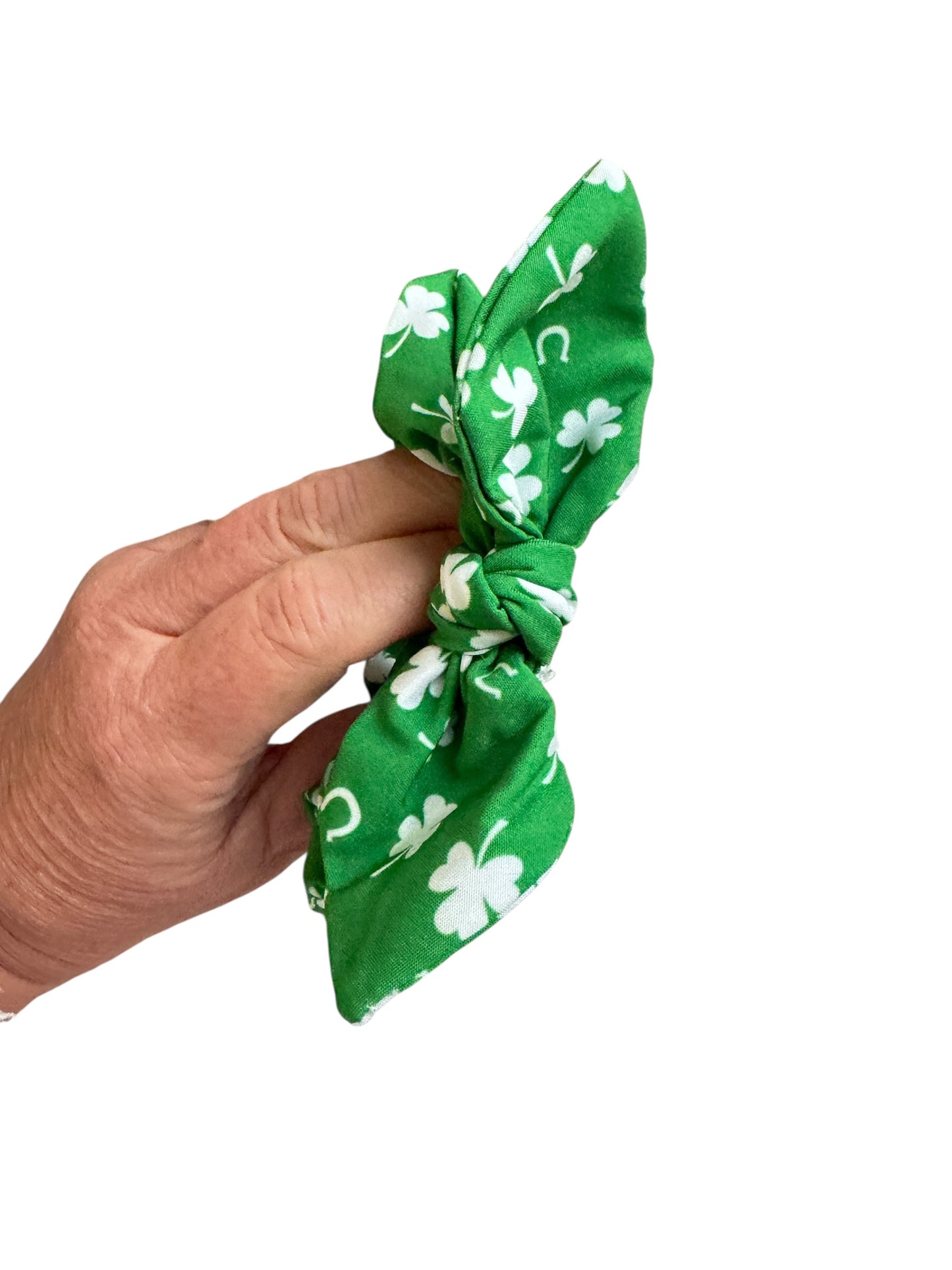 St. Patrick's Day Shamrock Scrunchies - Green Hair Ties for Girls