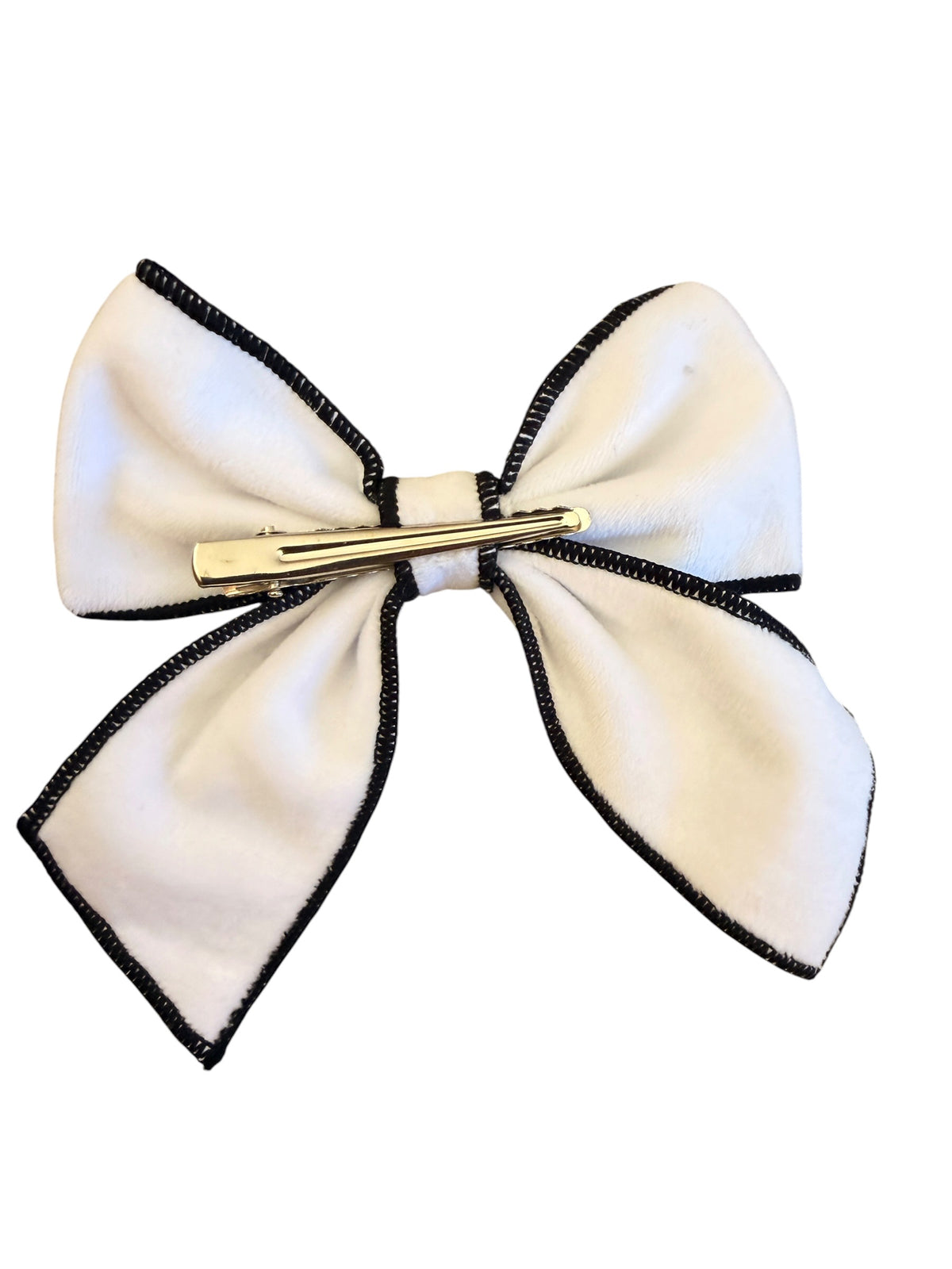 Velvet Pumpkin Jack-O-Lantern Sailor Hair Bow – Halloween Bow for Girls