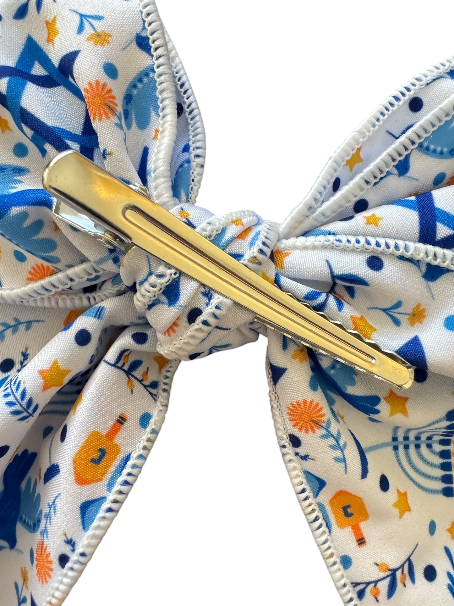 Hanukkah Hair Bows - White Holiday Accessories