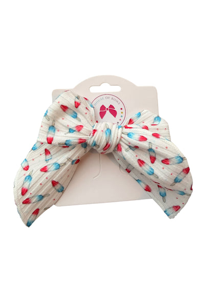 4th of July Rocket Pop Hair Bow – Patriotic Popsicle Bow Clip for Girls